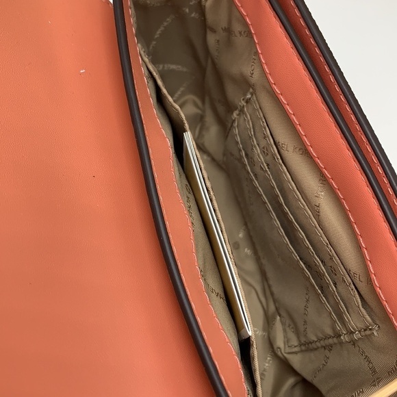 Michael Kors Carmen Small Monogram Flap Crossbody - Sherbert Multi - Picture 14 of 16